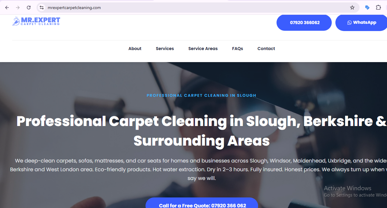 Mr Expert Carpet Cleaning website